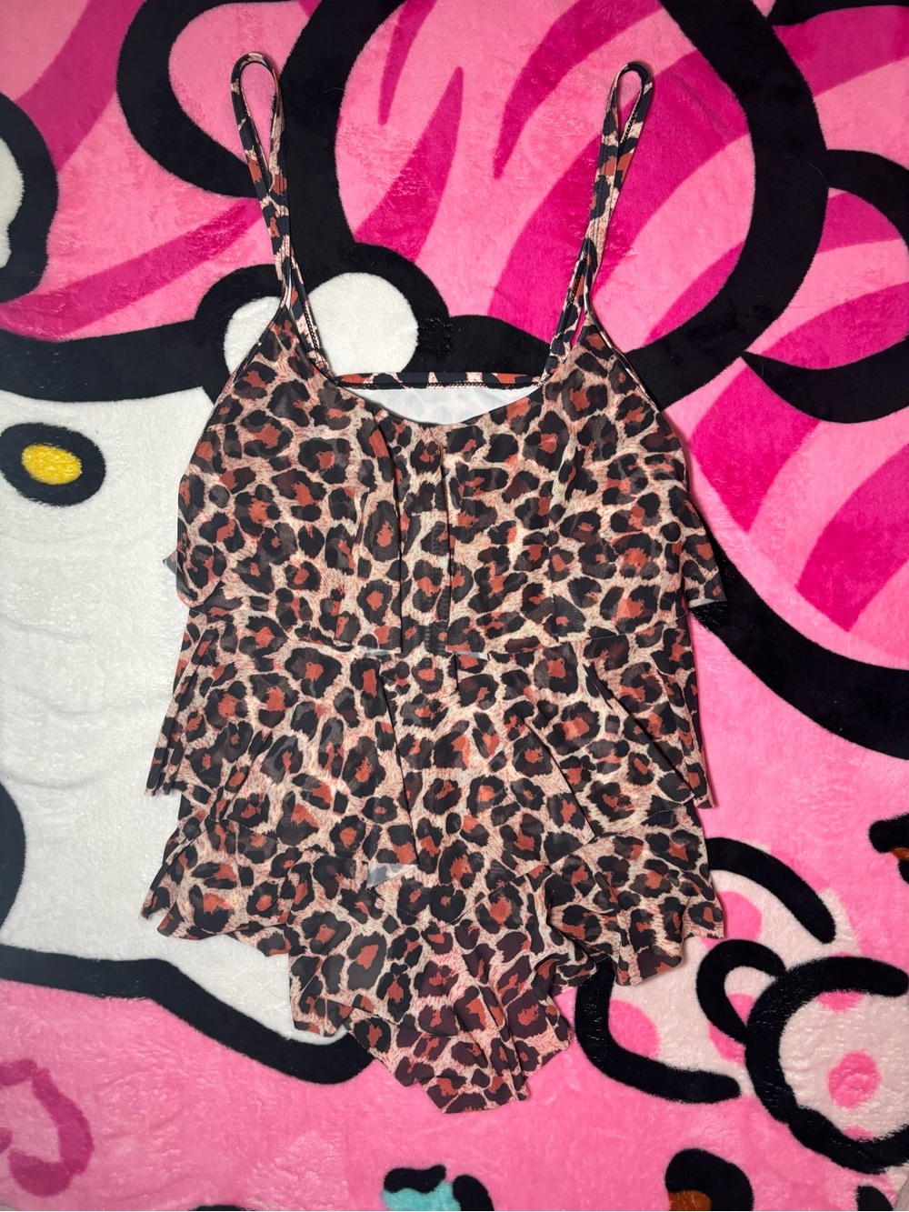 Leopard Print Tankini Swim Top